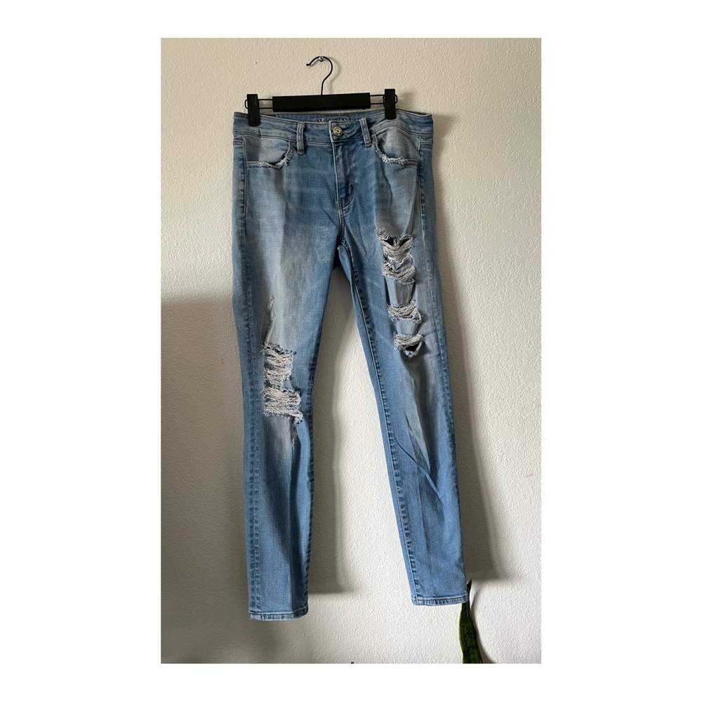 American Eagle Outfitters Super Stretch X Skinny Jeans with Distressed Details